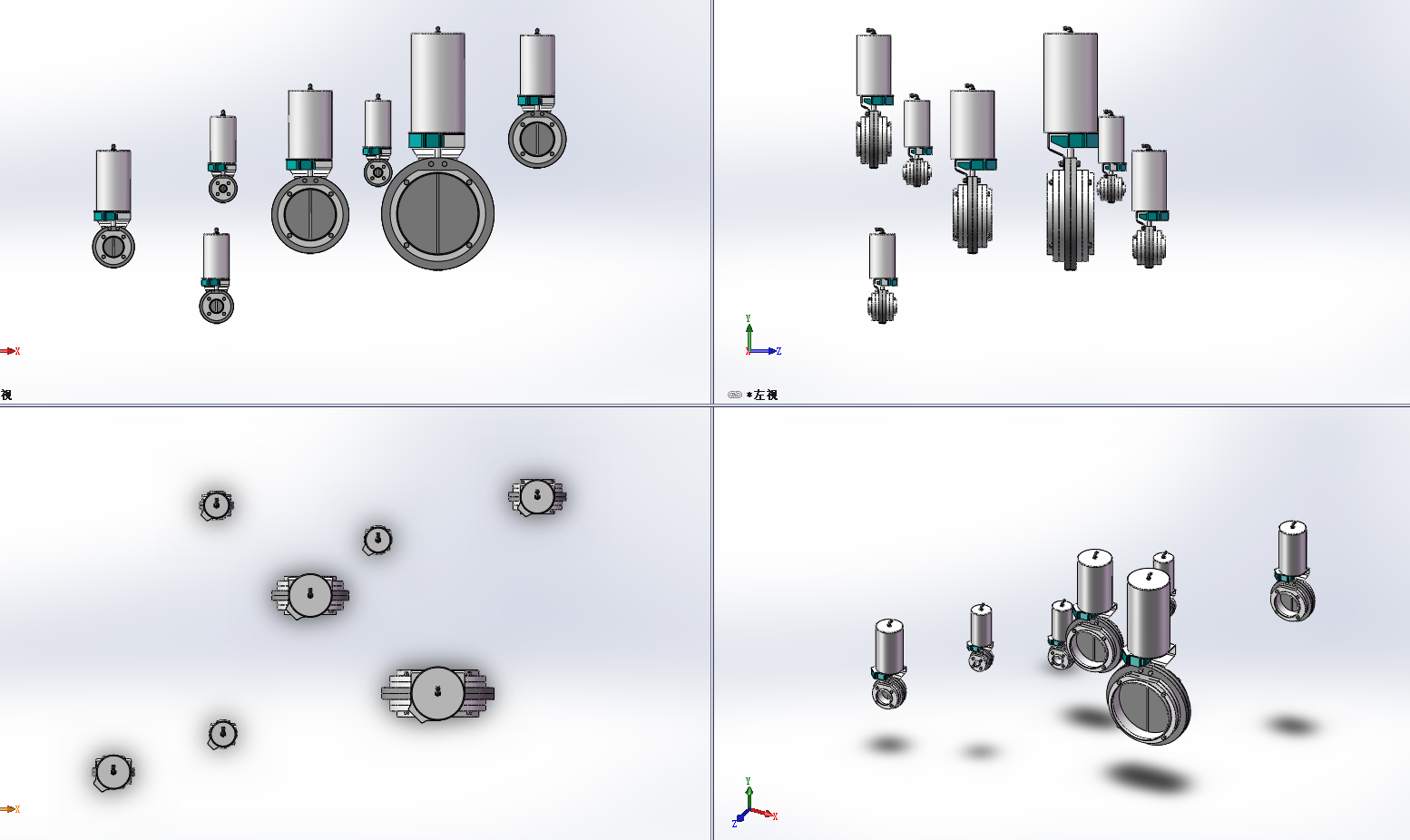 7款DDQX-06 对夹式气动蝶阀