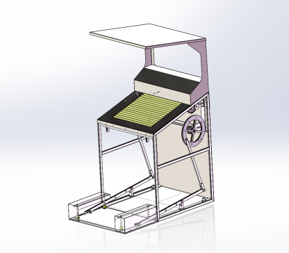 垃圾箱门盖自动开合装置CAD+三维SW