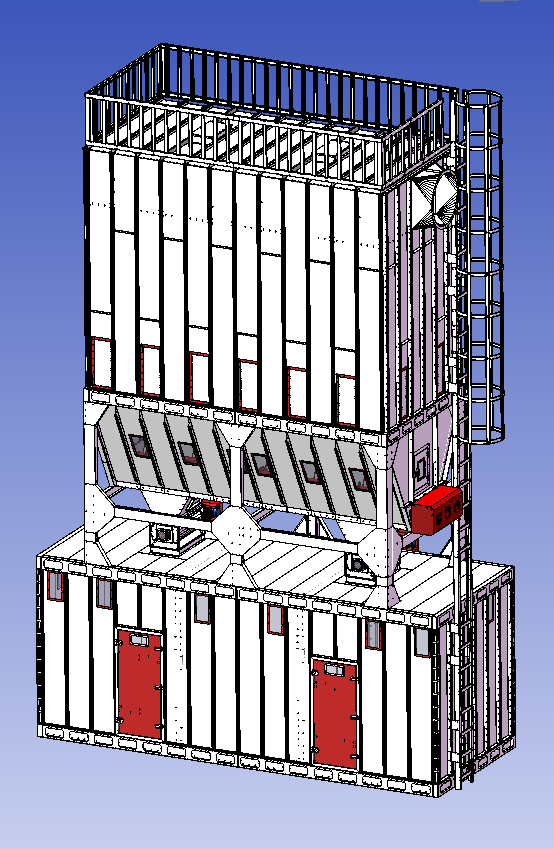 木工螺旋料仓除尘器3D
