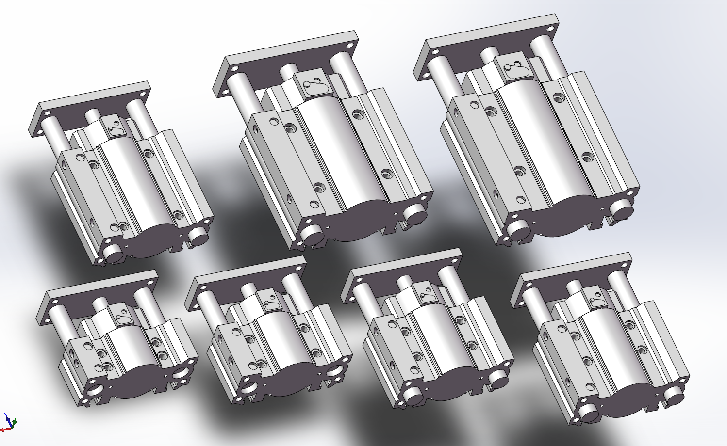 7款MLGP(φ80~φ100)薄型带导杆锁紧气缸