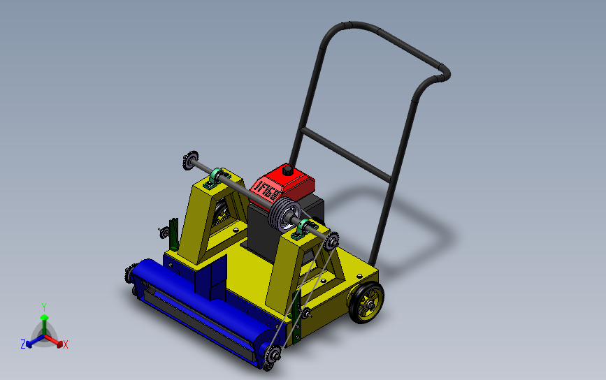 小型手推式清雪车 3D模型（SolidWorks设计
