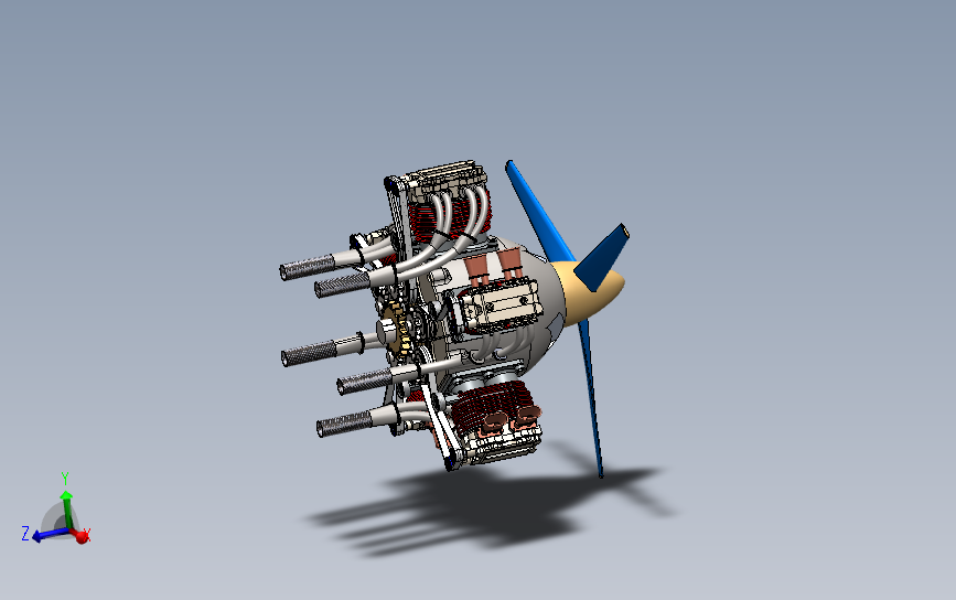 小型飞机发动机 3D模型（SolidWorks设计