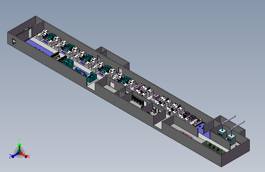 厂房设备布置图 3D模型（SolidWorks设计