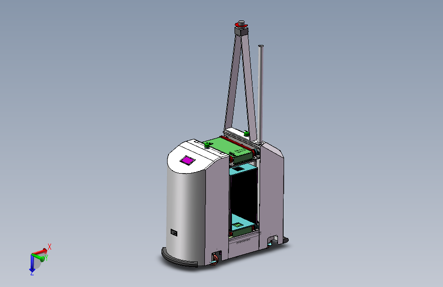 底盘结构详细的AGV小车SW模型 3D模型SolidWorks三维设计图