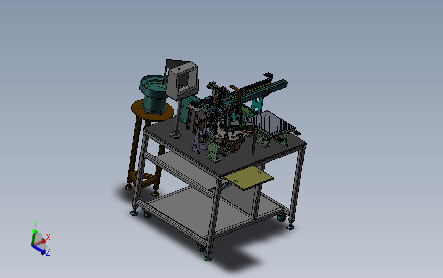 电子行业PTCT LED自动组装机 3D模型SolidWorks三维设计图