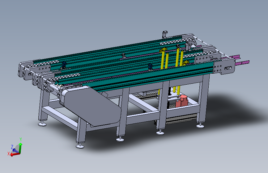 倍数链输送线 3D模型（SolidWorks设计