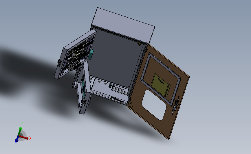 电力变压器控制柜 3D模型SolidWorks三维设计图