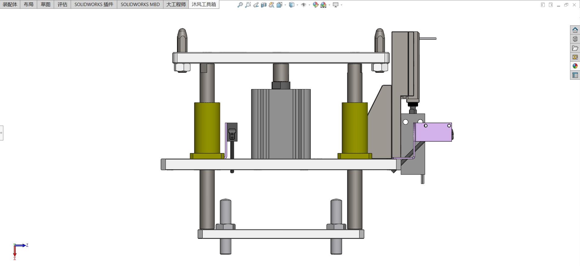应用双列皮带输送线的顶升定位+阻挡机构