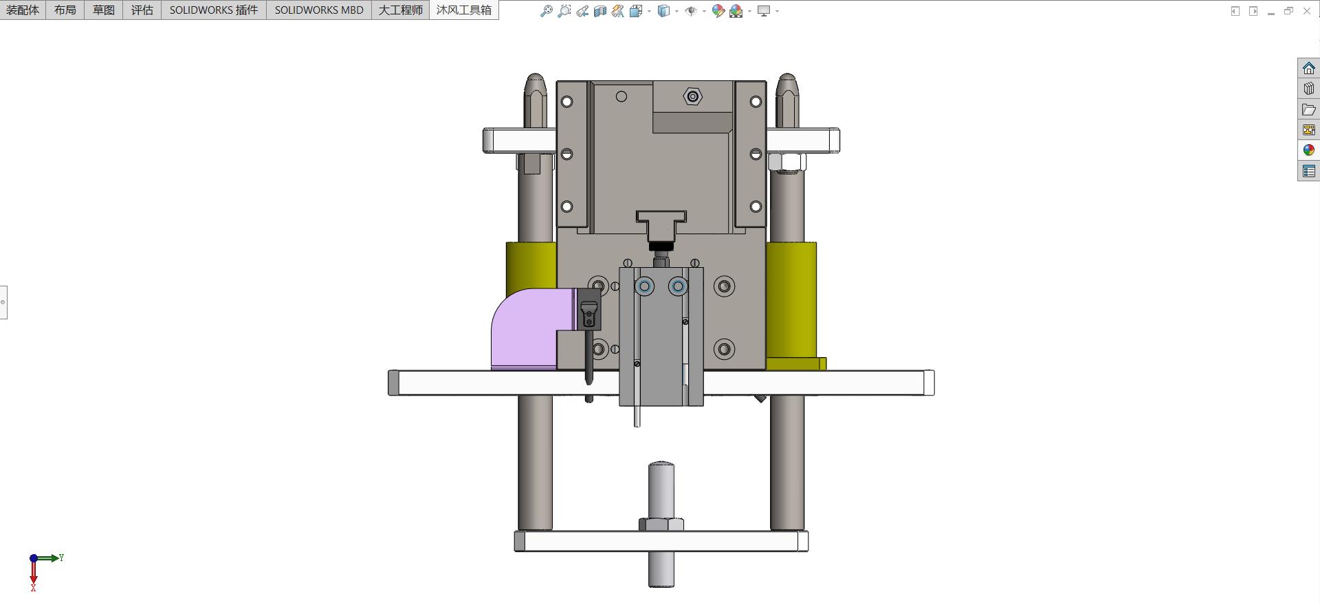 应用双列皮带输送线的顶升定位+阻挡机构