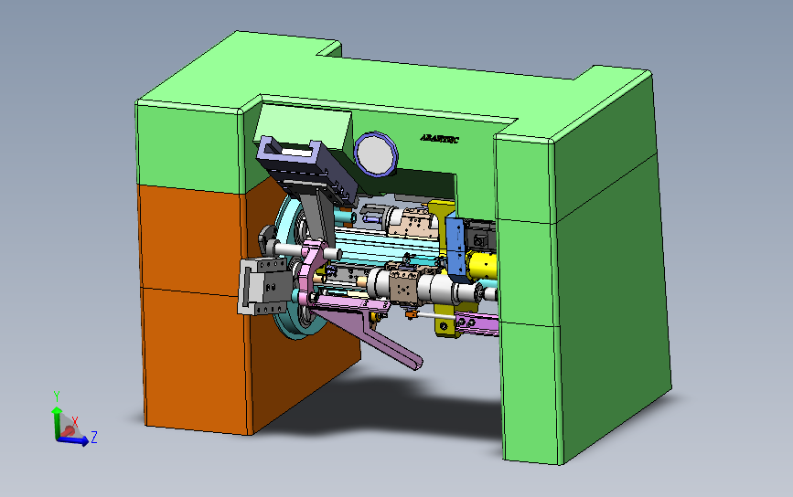 多刀自动车铣复合设备 3D模型SolidWorks三维设计图