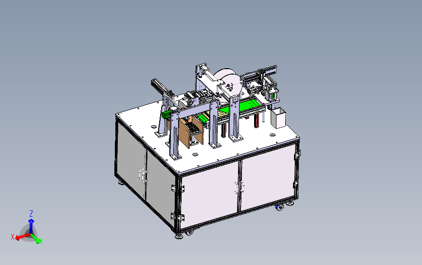 非标检测贴胶包装一体机 3D模型SolidWorks三维设计图