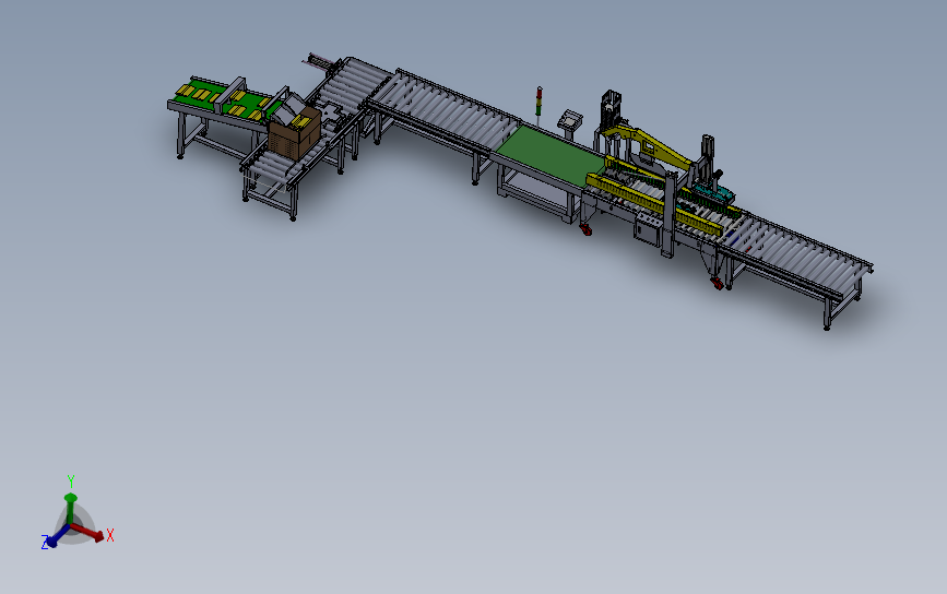 非标自动化装箱称重封箱流水线3D模型SolidWorks三维设计图
