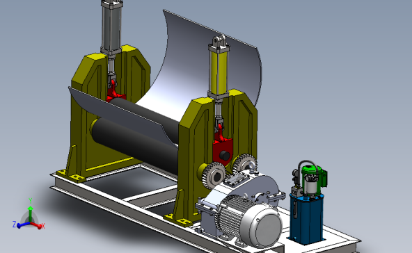 板料折圆机、各种钢板材料卷圆设备 3D模型SolidWorks三维设计图