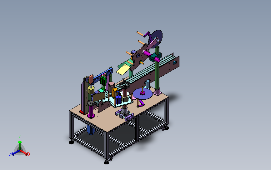 包装标贴机（SW-3D图） 3D模型SolidWorks三维设计图