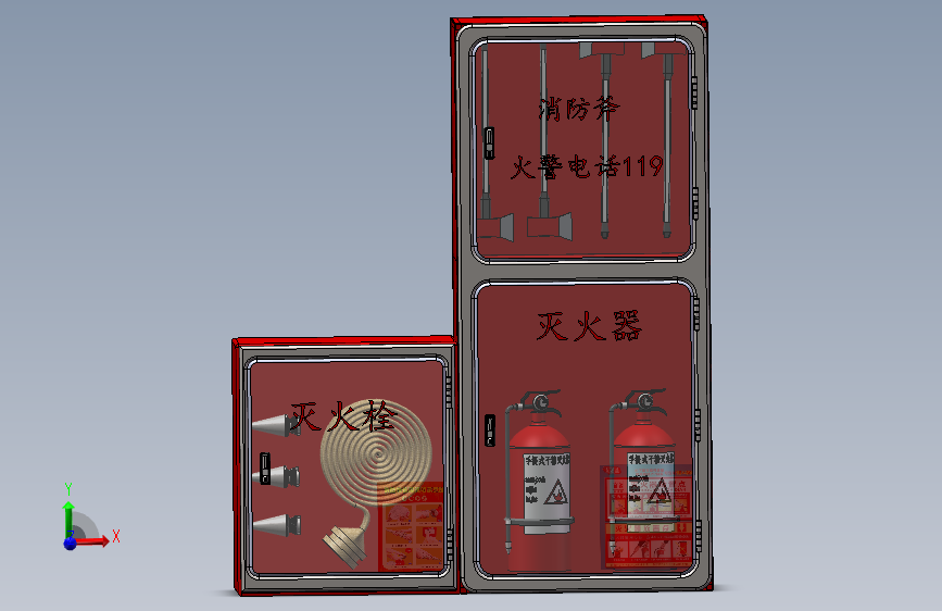 整体式类型消防钣金箱MF