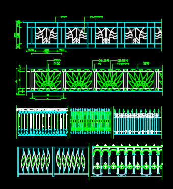 18套铁艺护栏及欧式栏杆节点详图