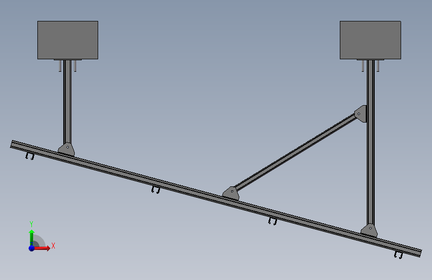 竖向双排光伏组件支架模型MF419701