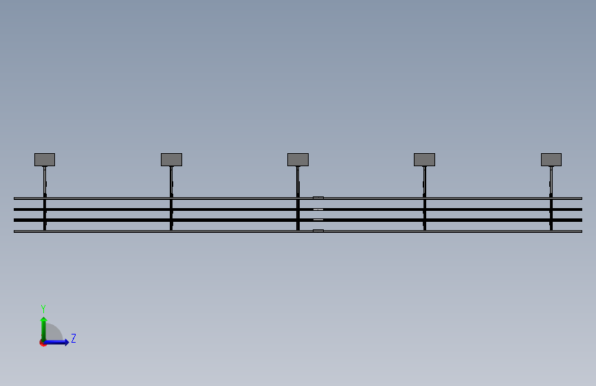 竖向双排光伏组件支架模型MF419701