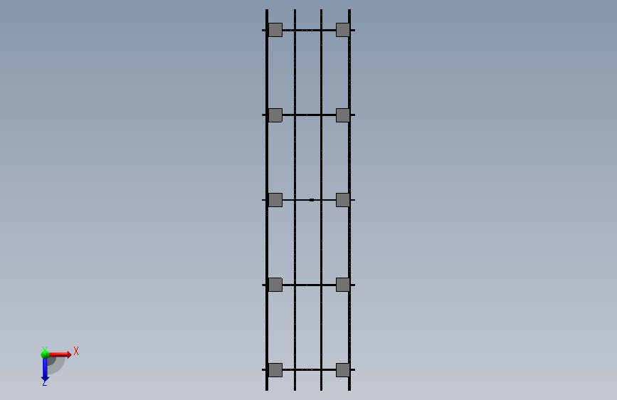 竖向双排光伏组件支架模型MF419701