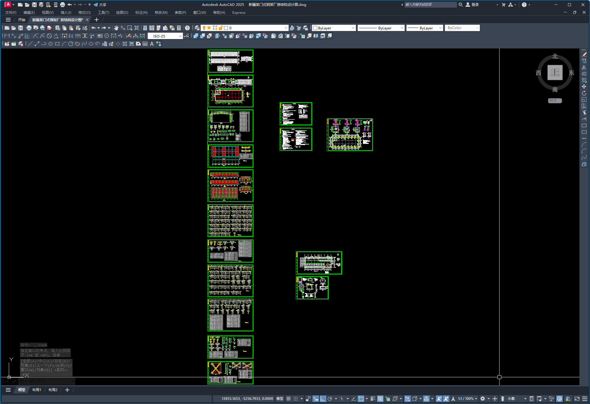 新疆某门式钢架厂房结构设计图