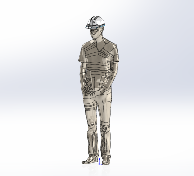 工人 175cm + 头盔