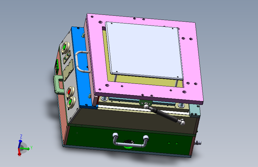 双层气动测试治具 3D模型