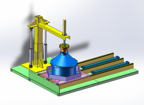 液压驱动悬臂式加压固化脱模工装（0.6KN）（SW+CAD+说明书）