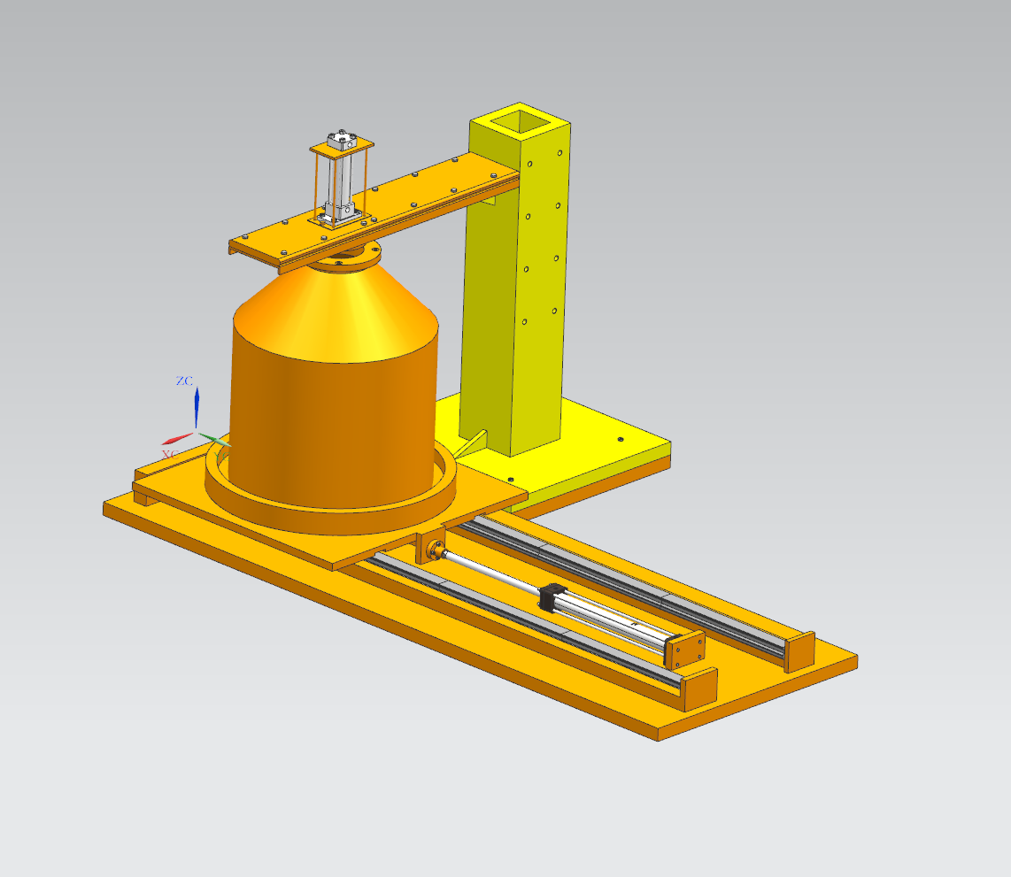悬臂式液压加压固化工装脱模（0.8KN）（UG+CAD+说明书）