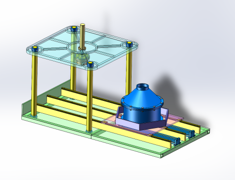 液压驱动四柱加压工装脱模（0.6KN）（SW+CAD+说明书）