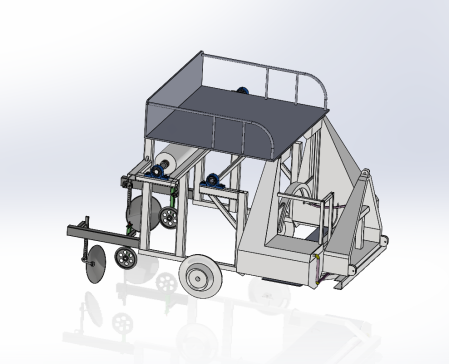 牵引式小拱棚插杆机sw+cad
