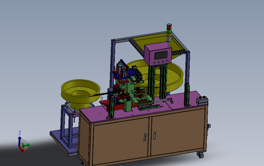 全自动打孔机设备 3D模型（SolidWorks设计