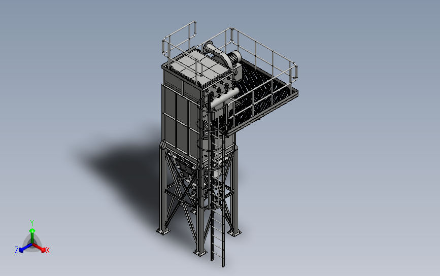 袋式除尘器3D模型_SolidWorks设计