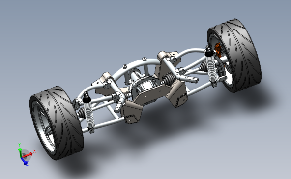 多连杆式独立后悬挂系统 3D模型（SolidWorks设计
