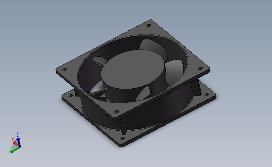120 120CPU风扇 3D模型（SolidWorks设计）