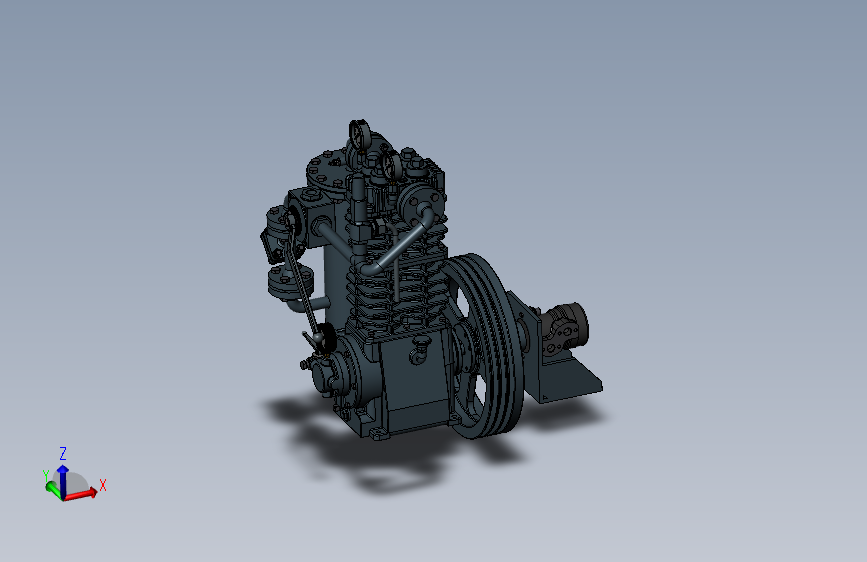161B型百马力压缩机模型 3D模型（SolidWorks设计