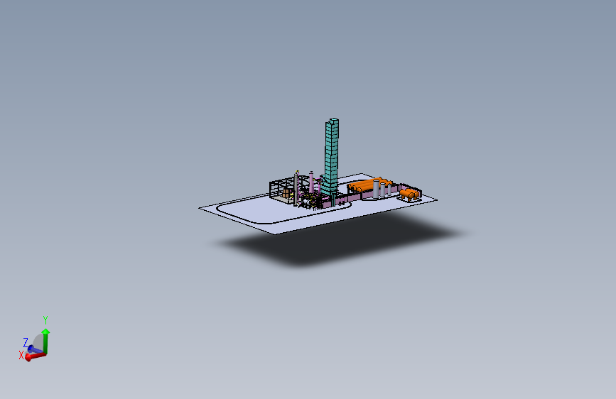空气蒸馏装置（空气蒸馏厂） 3D模型SolidWorks三维设计图
