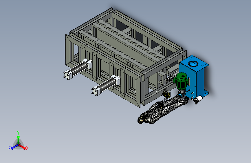 100T热压机3D模型_Creo.Parametric设计