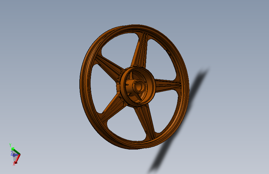 25000-0205-0002-000_摩托车前轮圈总成 3D模型（SolidWorks设计