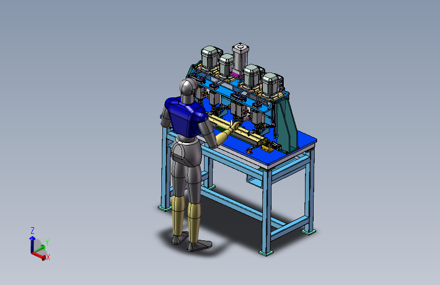 多工位自动型材钻孔机 3D模型SolidWorks三维设计图