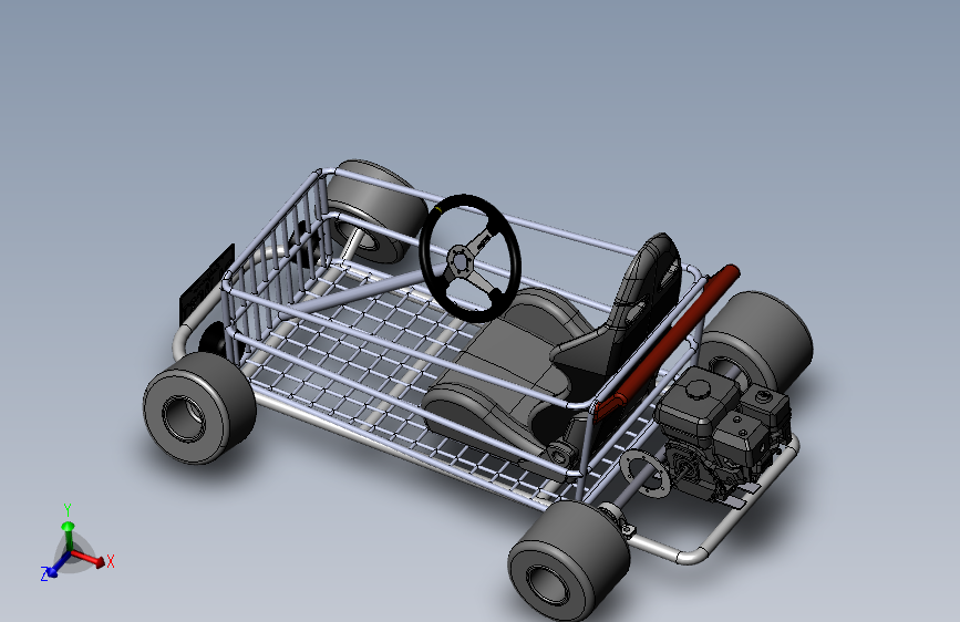 超市概念购物车3D模型_SolidWorks设计