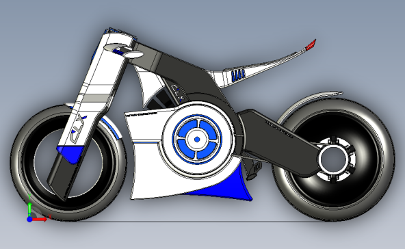 电动摩托车 3D模型SolidWorks三维设计图