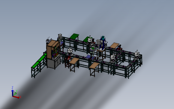 断水阀生产流水线(分拣组装检测功能设备) 3D模型SolidWorks三维设计图