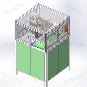 定模剥离模组全自动贴标机 3D模型SolidWorks三维设计图