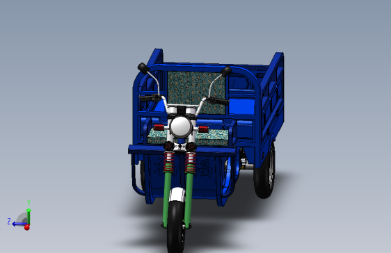 电动三轮车（完整结构） 3D模型SolidWorks三维设计图