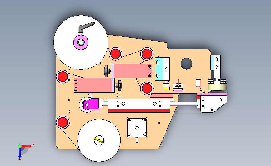 标签定点剥离模组3D模型_SolidWorks设计