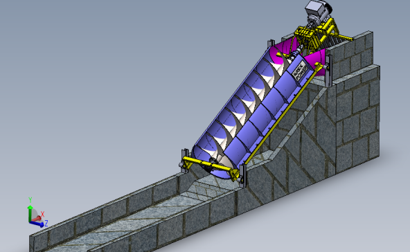 阿基米德螺旋机（SW设计） 3D模型（SolidWorks设计