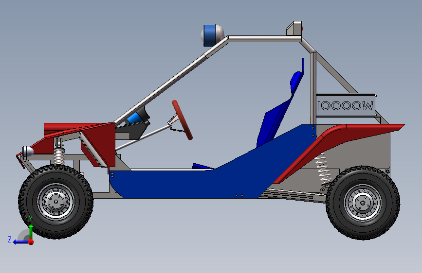 电动农夫越野车 3D模型SolidWorks三维设计图