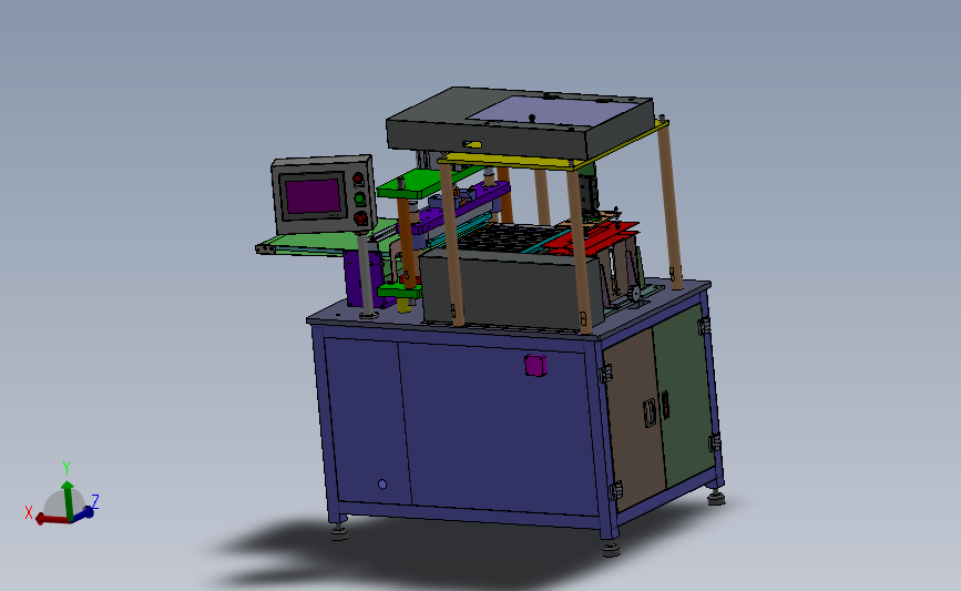 电池极片裁切机 裁大片机3D模型SolidWorks三维设计图
