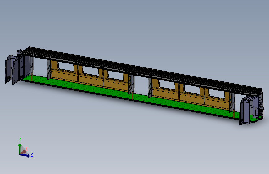 地铁内饰方案 3D模型SolidWorks三维设计图