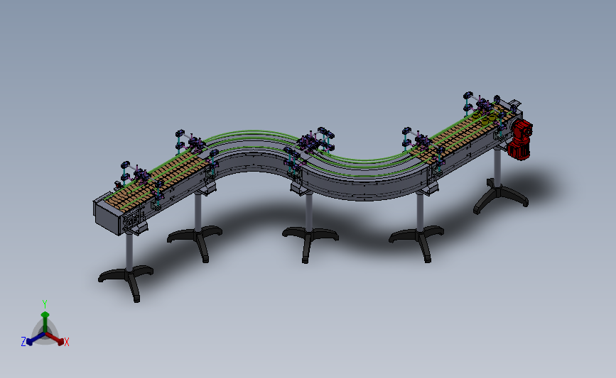 S型链板输送机（输送线） 3D模型（SolidWorks设计